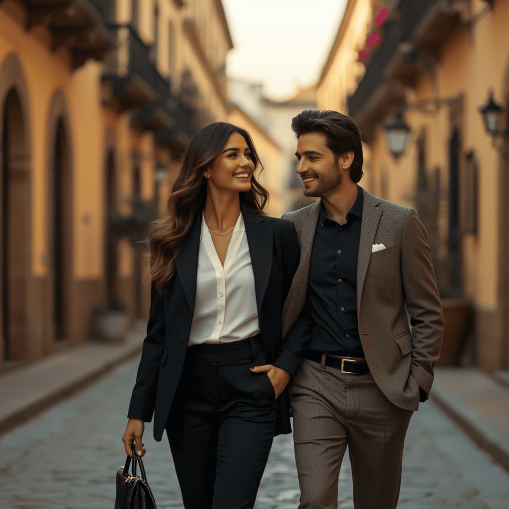 Acompañante recorriendo con cliente el centro histórico de la ciudad con elegancia y cercanía – ZafiréVIP